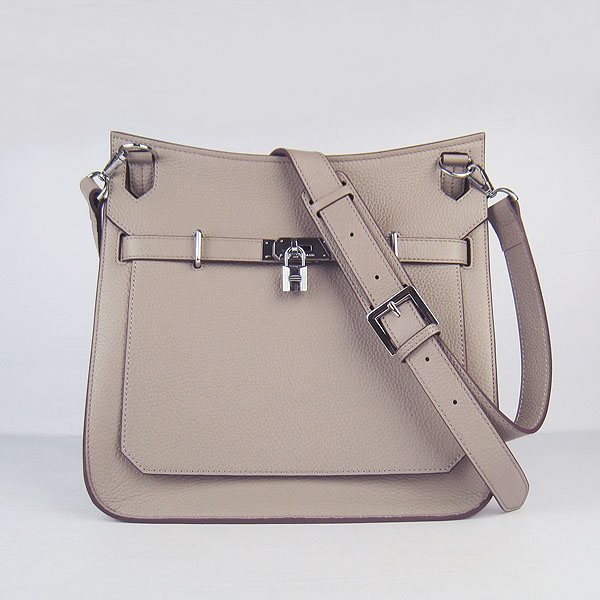 Replica Hermes Jypsiere Fjord Leather Messenger Bag Grey H6508 - 1:1 Copy - Click Image to Close